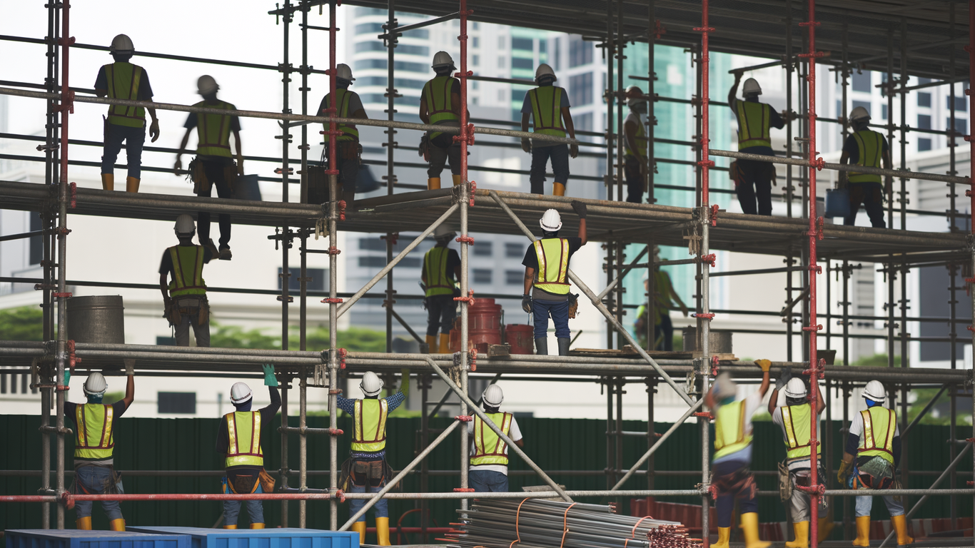 Étapes de montage d'un échafaudage multidirectionnel