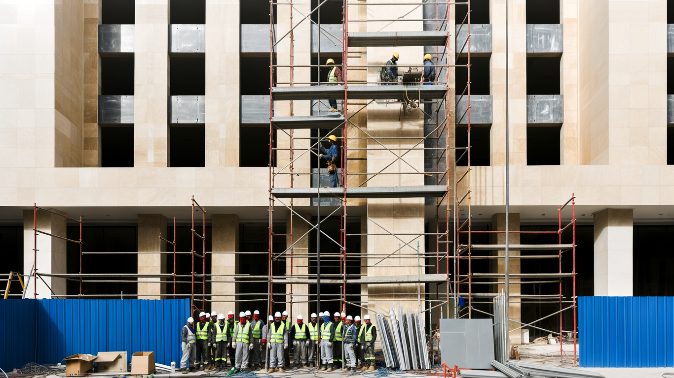 Utilisation efficace des ressources sur chantier échafaudage