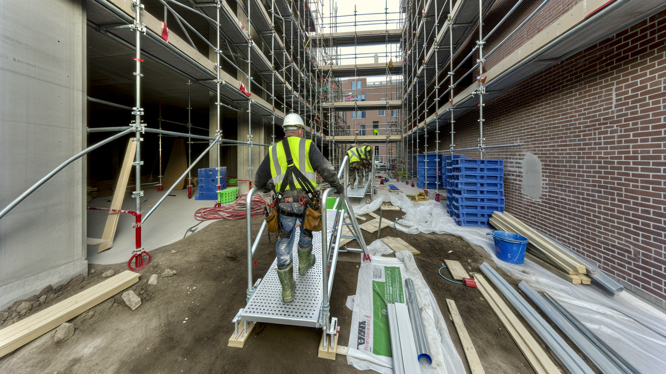 Planification stratégique et logistique d'un chantier avec échafaudage multidirectionnel