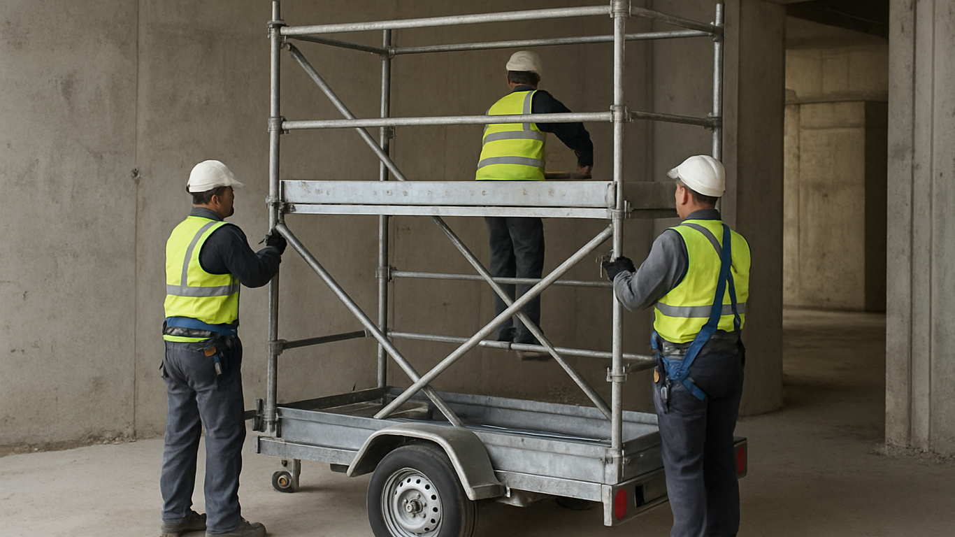 Installation de votre échafaudage sur remorque : étapes clés pour sécuriser votre structure