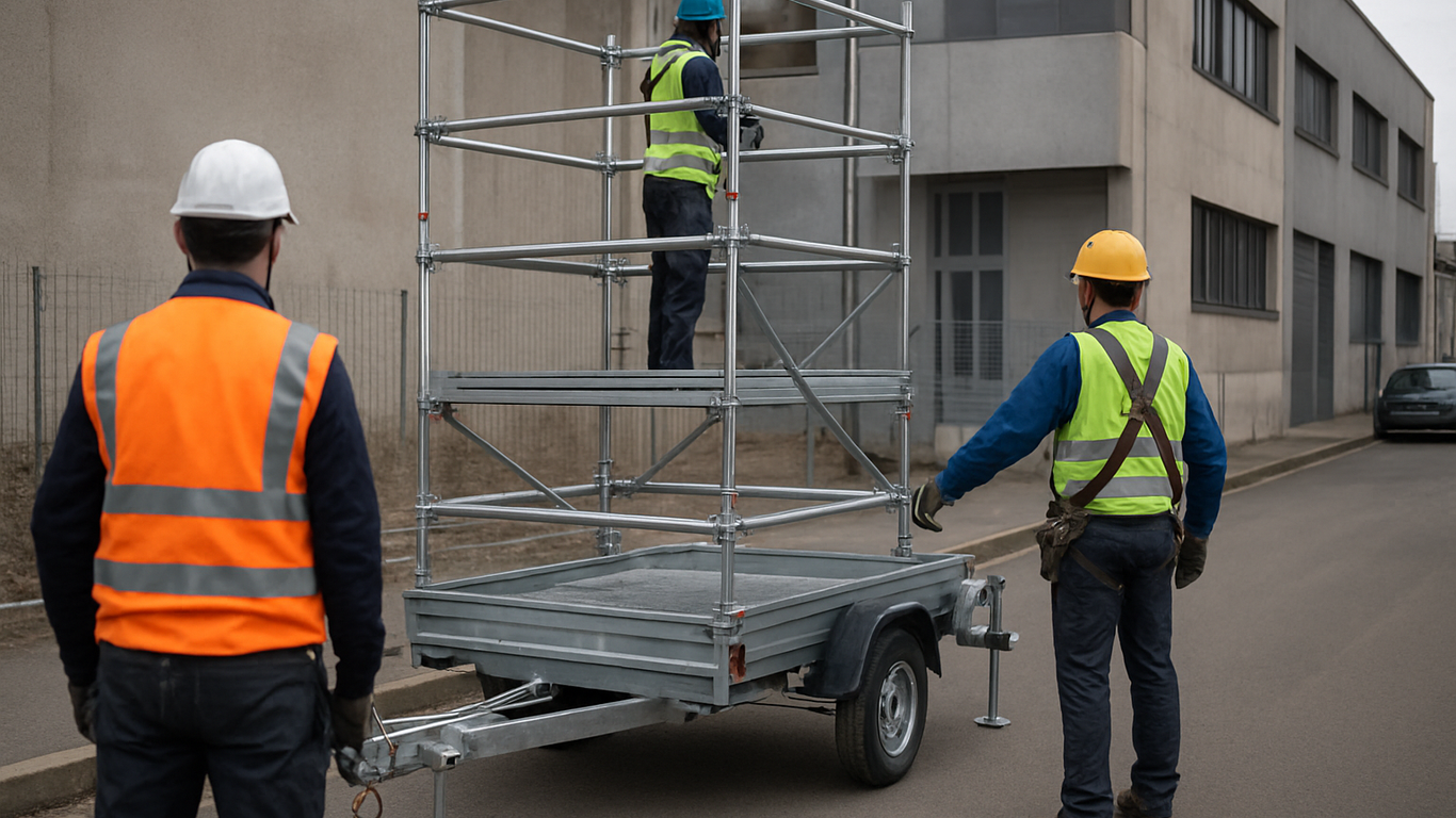 Protéger votre équipe : mesures de sécurité pour éviter les accidents avec un échafaudage sur remorque