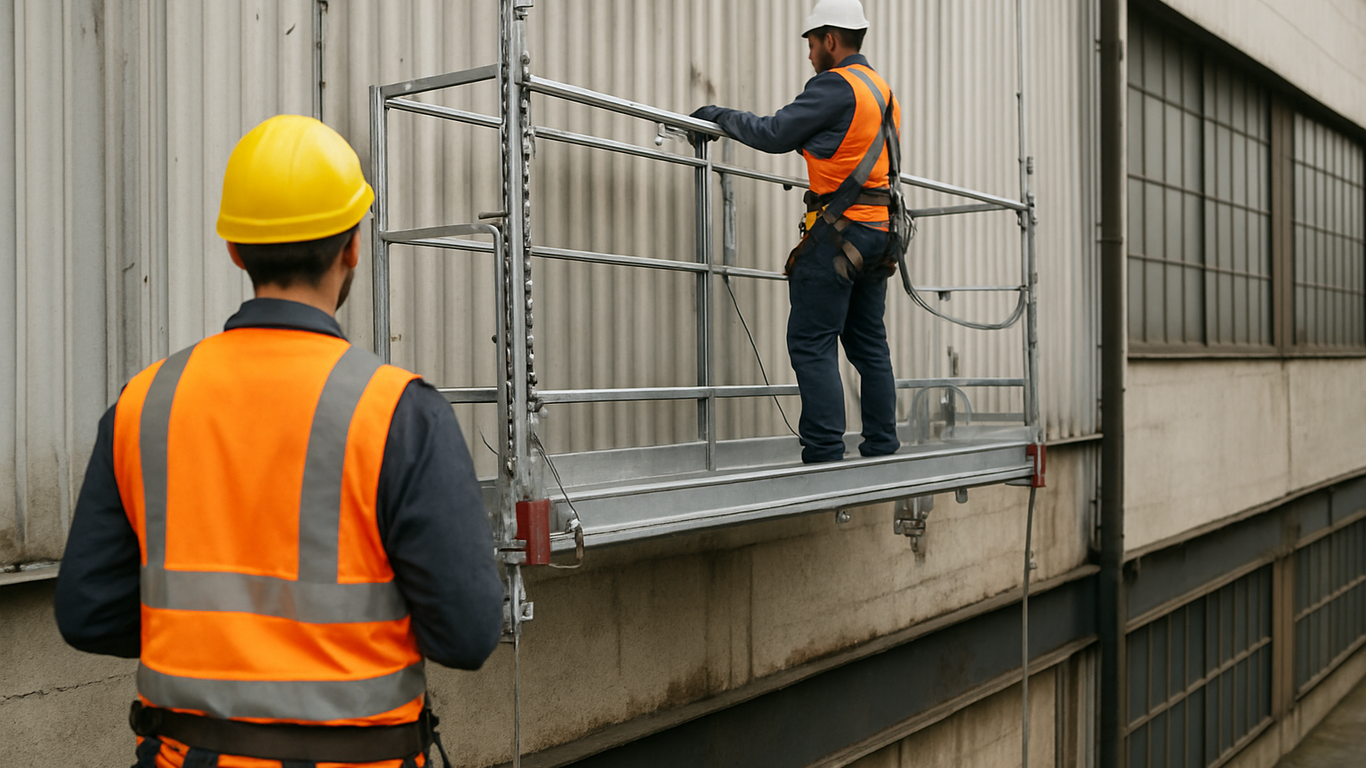 Maintenance et surveillance régulière d'un échafaudage suspendu