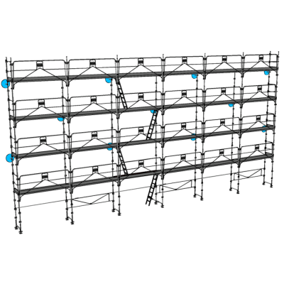 Échafaudage façadier DUO-45+ - Lot 190 m2