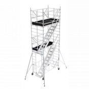 Échafaudage roulant en alu avec escalier pour usage intensif TE 200 de 11,30 à 13,30m