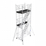 Échafaudage roulant en alu avec escalier pour usage intensif TE 200 de 11,30 à 13,30m