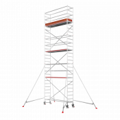 Échafaudage roulant en aluminium avec stabilisateurs de 6,49 à 8,49 m