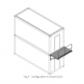 Coursive Acier pour container Galvanisée 2KN largeur 1000mm 1250mm , Garde-Corps Sécurisée
