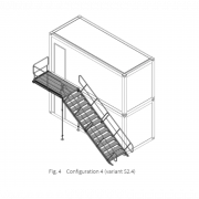 Escalier Conteneur Norme EN 12811 Acier Galvanisé 2KN