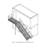Escalier Conteneur Norme EN 12811 Acier Galvanisé 2KN