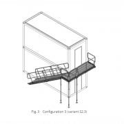 Escalier d'Accès Sécurisé Acier 2KN pour Conteneur Modulaire Norme EN 12811