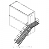 Escalier Modulaire Acier Galvanisé 2KN pour Conteneur Base Vie Chantier