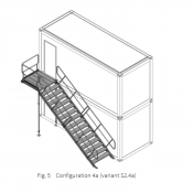 Escalier Montage Rapide Acier Galvanisé 2KN pour Bungalow Modulaire Base Vie Chantier