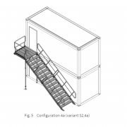 Escalier Montage Rapide Acier Galvanisé 2KN pour Bungalow Modulaire Base Vie Chantier