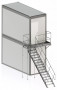 Kit Escalier Temporaire Acier Galvanisé 2KN pour Conteneur Base Vie Montage Rapide