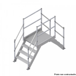 Saut de loup en tôle damier Aluminium - Longueur plateforme 1 m