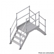 Saut de loup en tôle damier Aluminium - Longueur plateforme 1 m